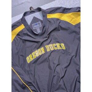 Vintage Holloway Oregon Ducks Windbreaker Pullover Jacket Men’s 2XL Black Yellow
